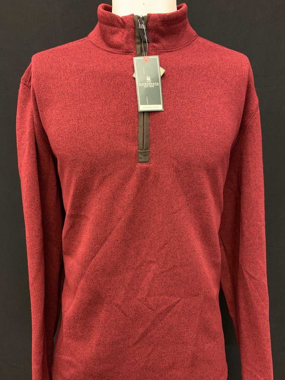 G.H. Bass &amp; Co. Mens Arctic Fleece Zipper Mock-Collar Sweater, Size XXL