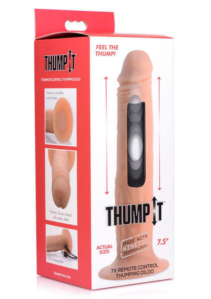 Thump It Rechargeable Silicone Thumping Remote Control Dildo