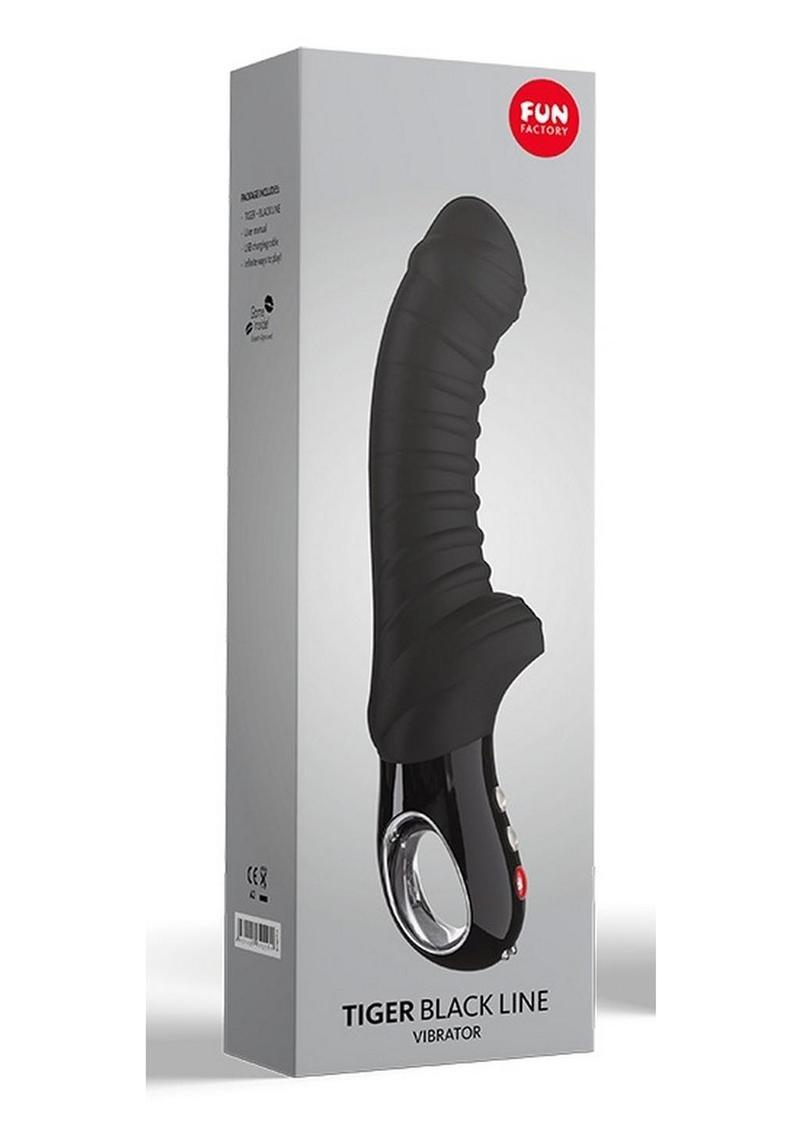 Fun Factory Tiger Black Line Ribbed Silicone Vibrator