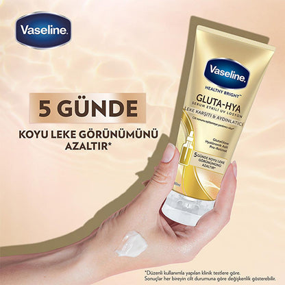 Vaseline Gluta-Hya Serum UV Protective Hydrating Body Lotion - Brightening, Non-Greasy Moisturizer with GlutaGlow Technology