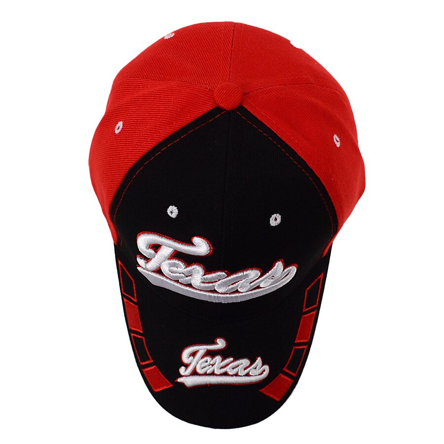 Texas Red &amp; Black 3D Embroidered Baseball Cap, Hat