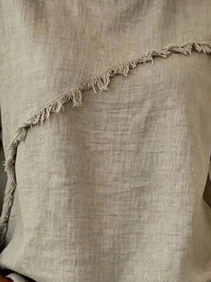 Full Size Frayed Hem Short Sleeve Top Plus Size by Trendsi