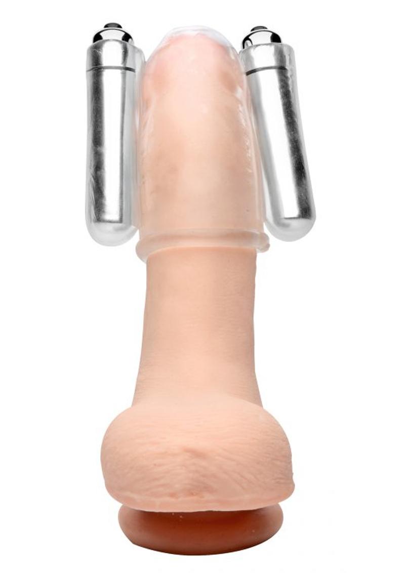 Trinity Vibes Dual Vibrating Penis Head Teaser Male Stimulation Sleeve