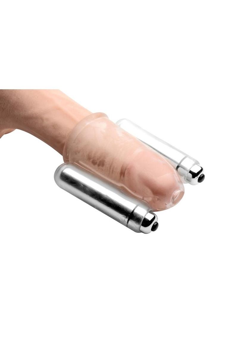 Trinity Vibes Dual Vibrating Penis Head Teaser Male Stimulation Sleeve