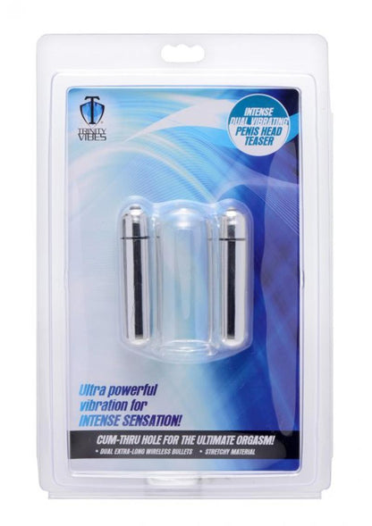 Trinity Vibes Dual Vibrating Penis Head Teaser Male Stimulation Sleeve