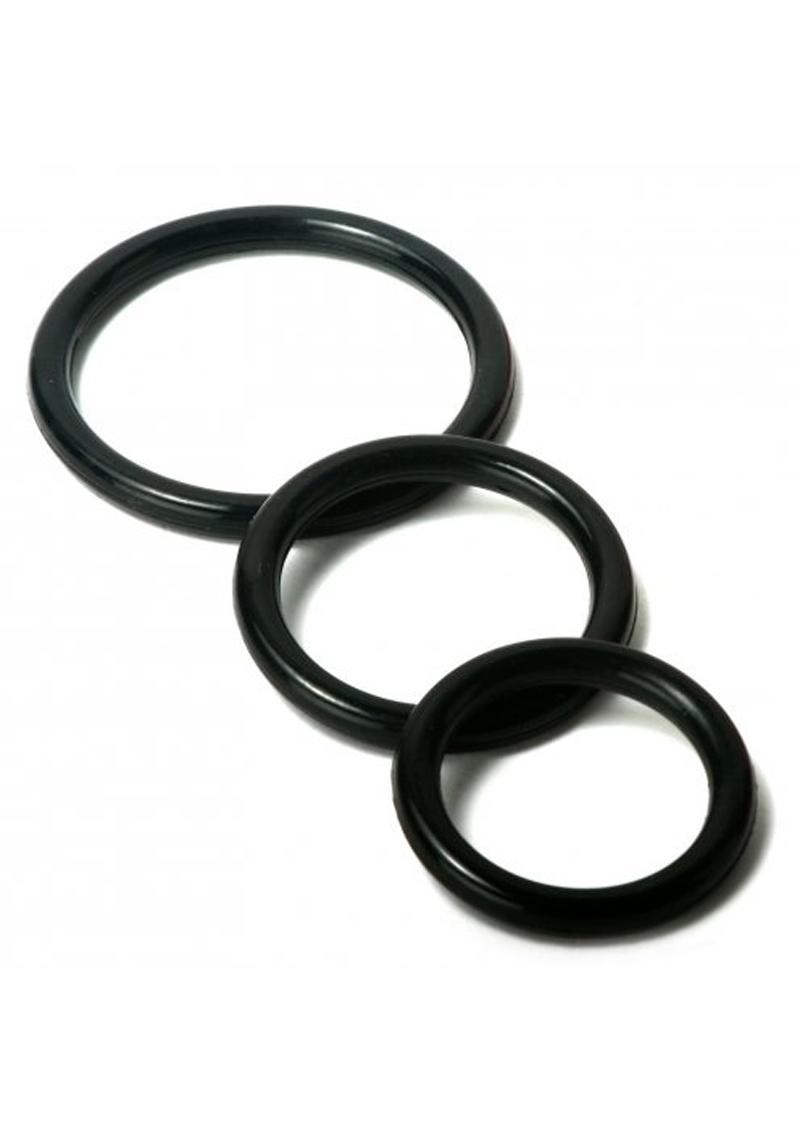 Trinity Men Silicone Cock Rings 3-Pack – Black