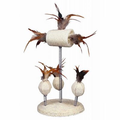 Trixie Spring Ball and Feather Cat Toy for Active Play 15x30 cm