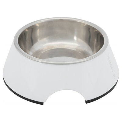 Trixie Melamine and Stainless Steel Pet Bowl White 0.2L