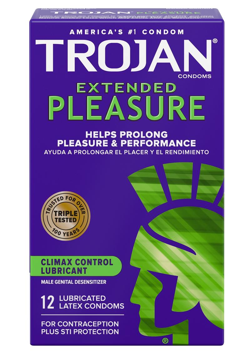Trojan Extended Pleasure Climax Control Lubricant Condoms 12 Pack