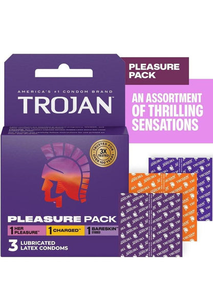 Trojan Pleasure Pack Condoms 3 Count