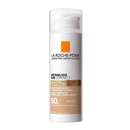 La Roche Posay Anthelios Age Correct Daily Tinted Cream SPF50+ - Tinted Sunscreen Cream for Anti-Aging &amp; Sensitive Skin