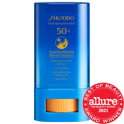 Shiseido Clear Sunscreen Stick SPF 50: Broad Spectrum Protection, Portable, Hydrating &amp; Ideal for Sensitive Skin