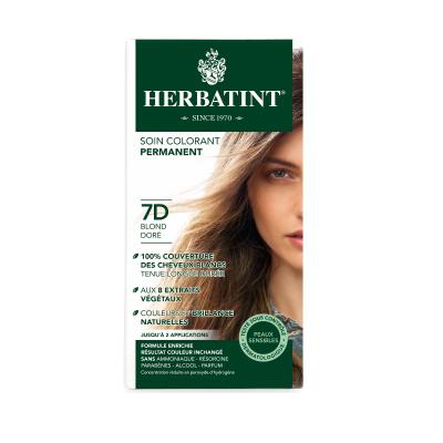 Herbatint 7D Golden Blonde Hair Dye: Natural, Plant-Based Color for Sensitive Scalp | Ammonia &amp; Paraben-Free Herbal Hair Coloring