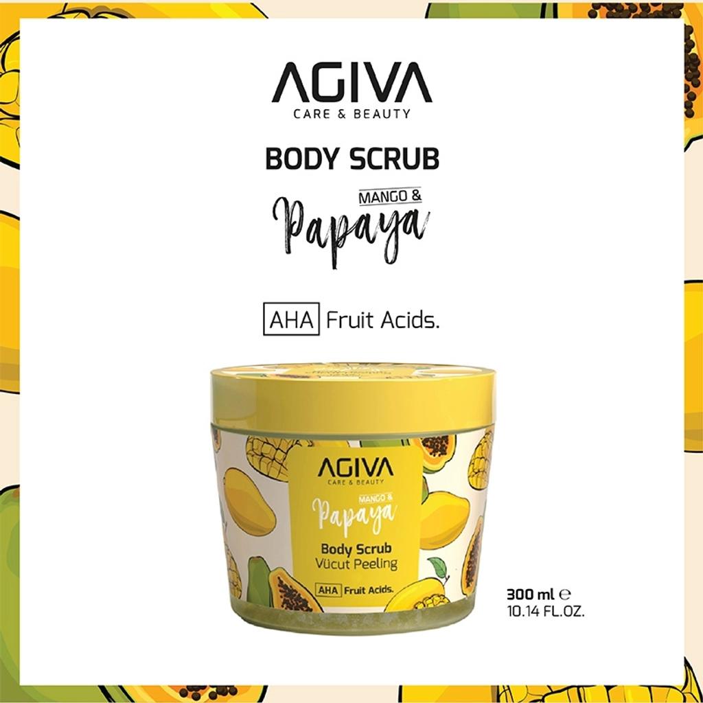Agiva Mango and Papaya Body Scrub for Smooth Skin 300 ml