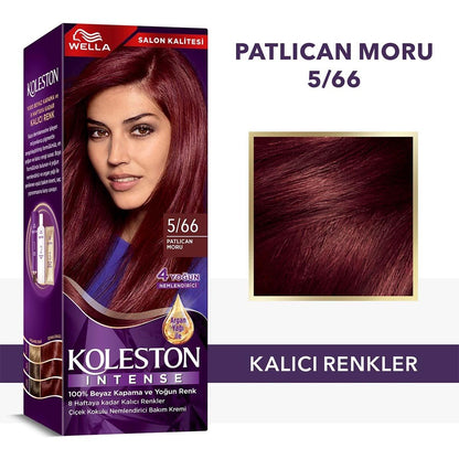 Wella Koleston Intense 5/66 Eggplant Purple Hair Dye: 100% Gray Coverage, Long Lasting, Argan Oil - Permanent At Home Color