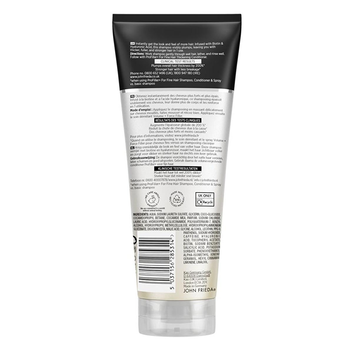 John Frieda Profiller Thickening Shampoo - Volumizing, Biotin &amp; Hyaluronic Acid, 8.45 fl oz