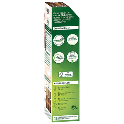 Palette Natural Hair Dye - Long-lasting Color with Natural Ingredients - 7-60 Fındık Kahve