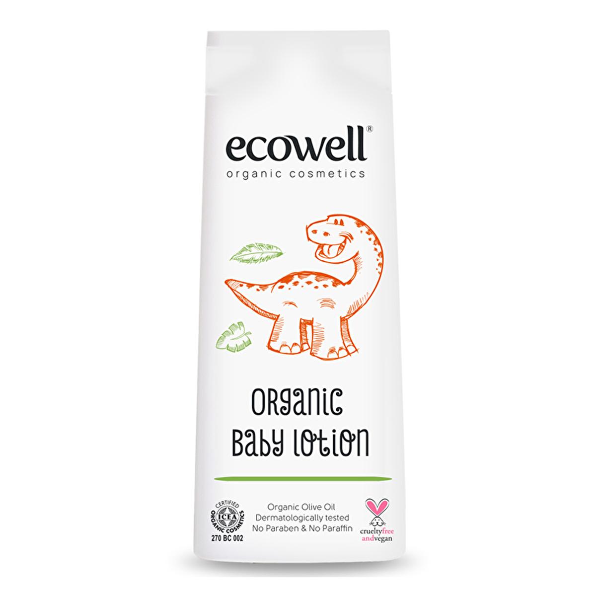 Ecowell Organic Baby Lotion - Natural Moisturizer for Sensitive Skin, Vegan &amp; Cruelty-Free Certified, 10.14 fl oz