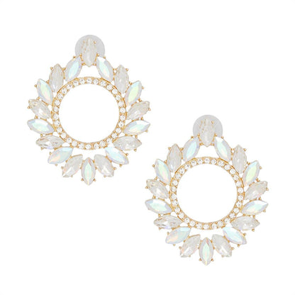Studs Glistening Aurbo Crystal Wreath Earrings