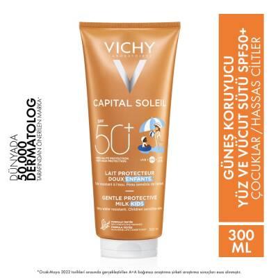Vichy Capital Soleil Kids SPF 50+ Sunscreen: Broad Spectrum Face &amp; Body Sun Protection, Water Resistant, Sensitive Skin Formula, 10.14 fl oz