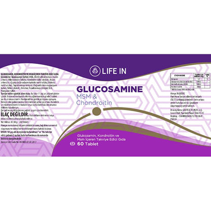 Life In Glucosamine Chondroitin &amp; MSM Supplement 60 Tablets