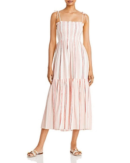 Joie Womens Jailene Striped Smocked Maxi Dress - Pink Multicolor, Size XXS