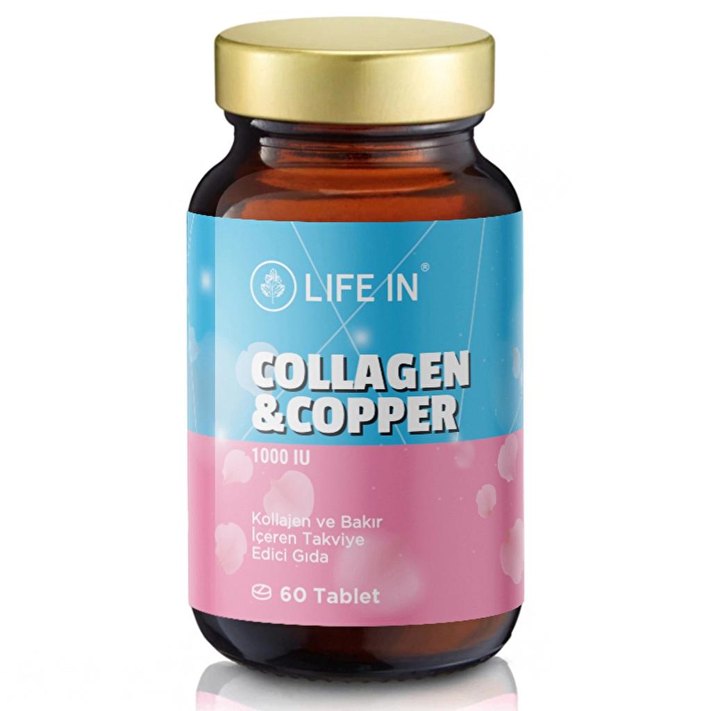 Life In Collagen &amp; Copper Dietary Supplement 60 Tablets