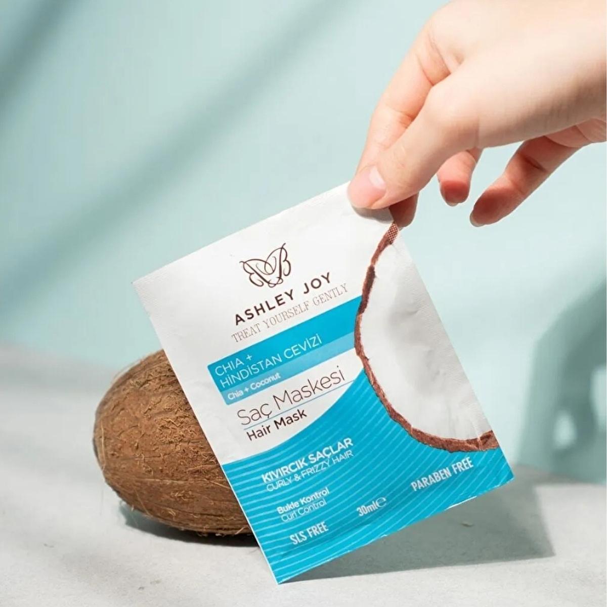 Ashley Joy Curl Control Hair Mask: Define Curls, Reduce Frizz &amp; Repair with Chia &amp; Flax Seed - Moisturizing Natural Hair Mask
