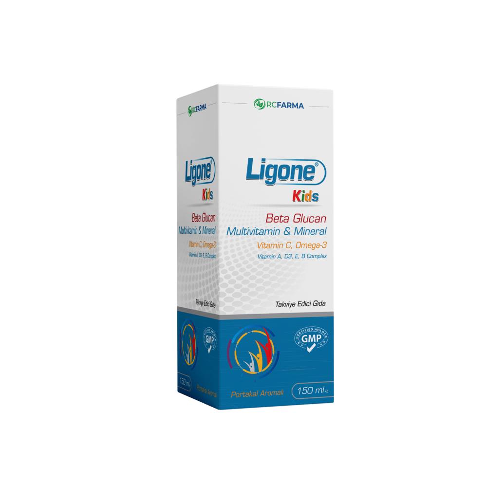 Ligone Kids Beta Glucan Dietary Supplement for Children - Supports Immune System &amp; Overall Health - 5.07 fl oz Orange Flavor Liquid Multivitamin