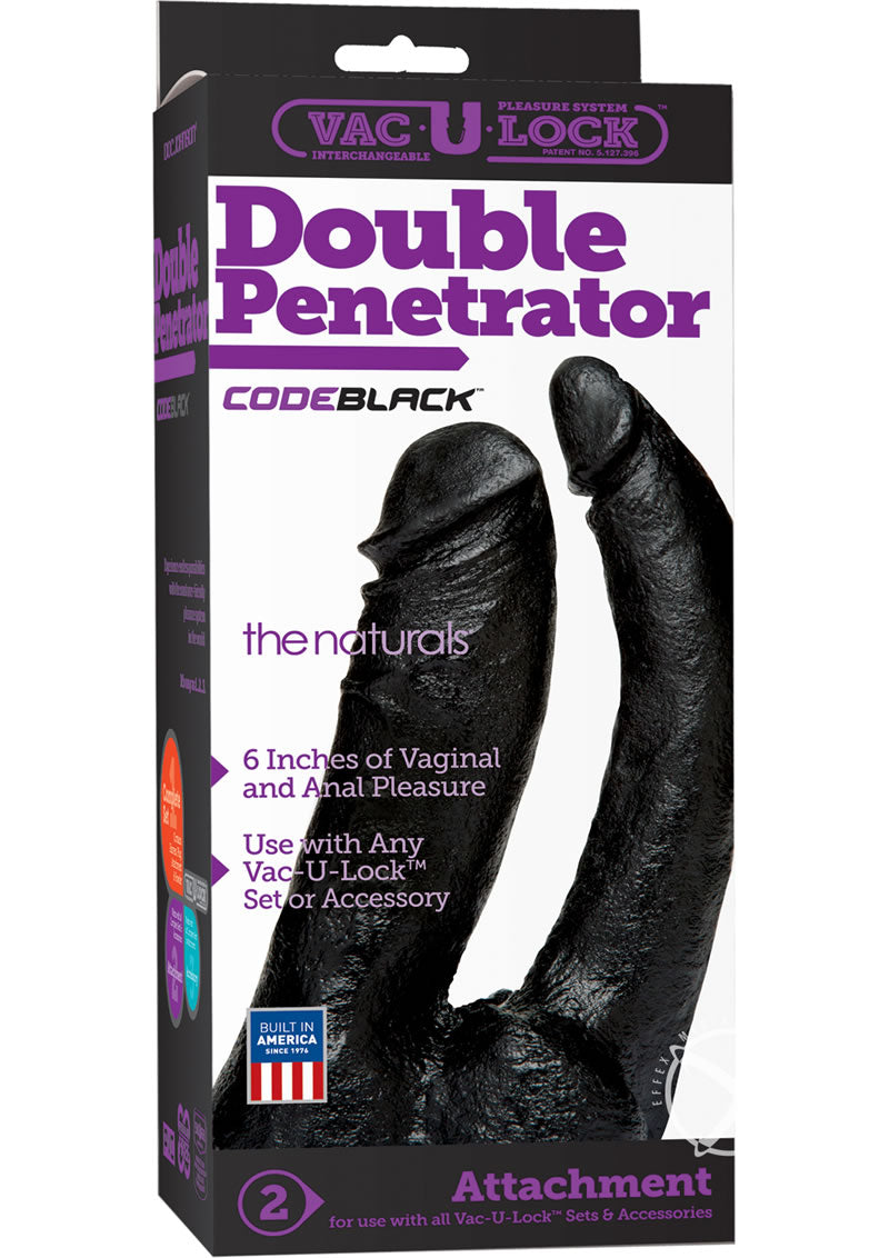 Vac-U-Lock CodeBlack Double Penetrator  Dual-Ended Attachment