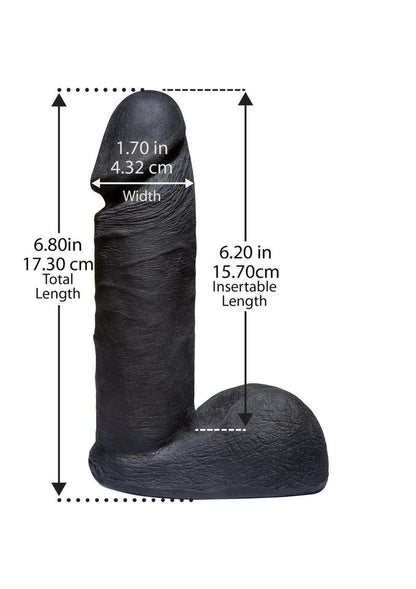 Vac-U-Lock 6in Code Black UR3 Dildo Detail And Harness Compatible