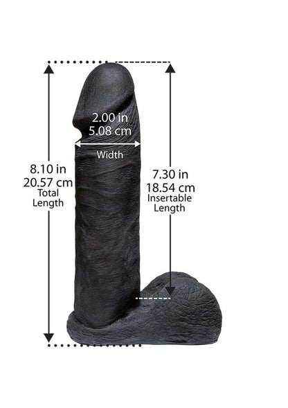 Vac-U-Lock 6in Code Black UR3 Dildo Detail And Harness Compatible