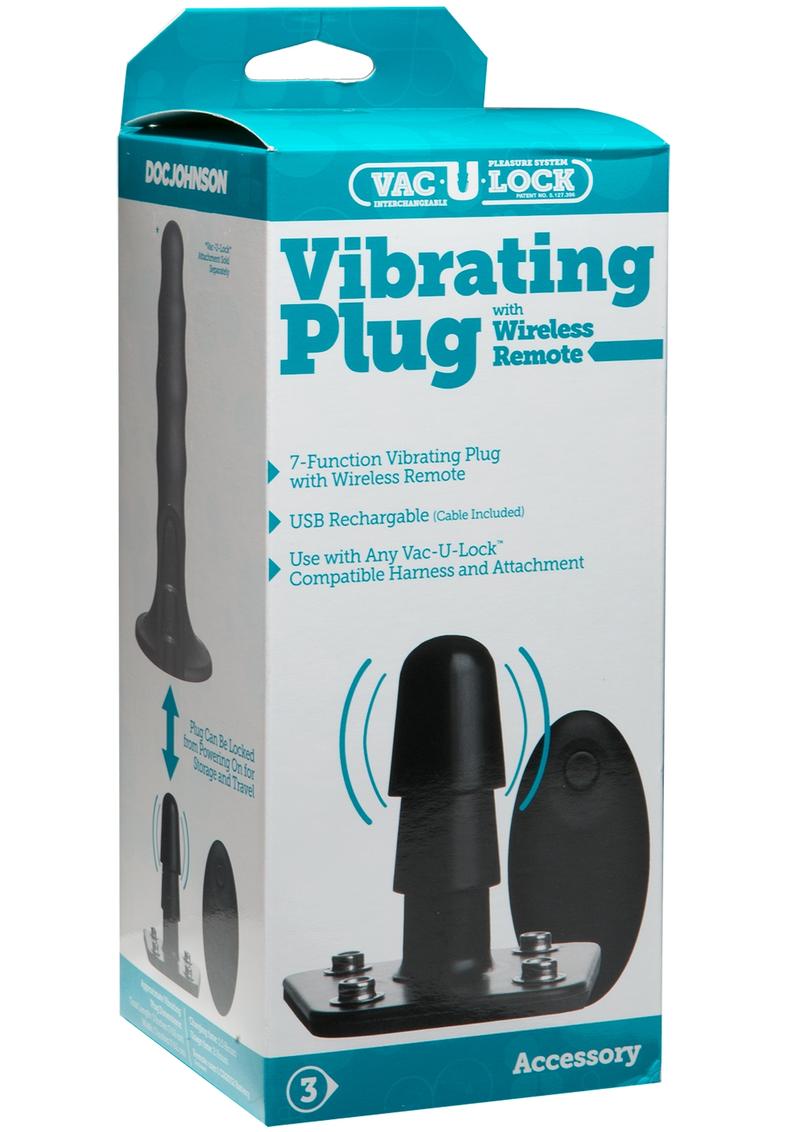 Vac-U-Lock Vibrating Plug with Wireless Remote 7 Functions