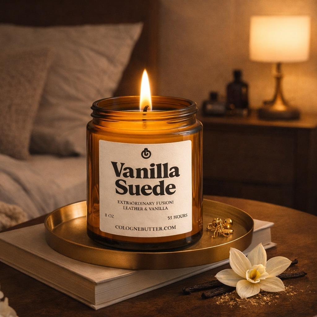 Vanilla Suede - The Luxury Vanilla &amp; Suede Home Fragrance Candle for Relaxing Atmosphere, Spa Vibes &amp; Premium Decor | Cologne Butter