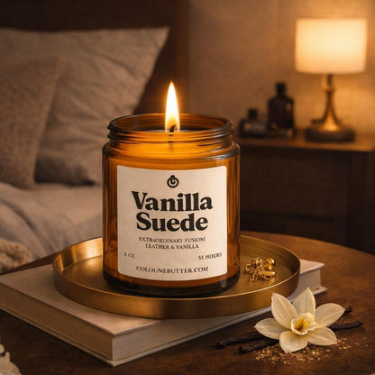 Vanilla Suede - The Luxury Vanilla &amp; Suede Home Fragrance Candle for Relaxing Atmosphere, Spa Vibes &amp; Premium Decor | Cologne Butter