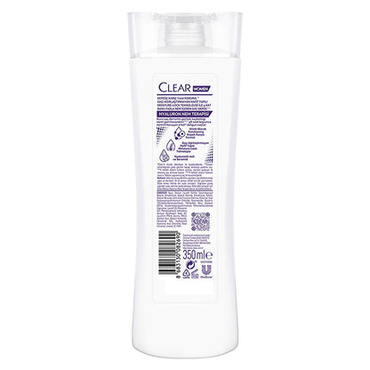 Clear Women Hyaluron Moisture Therapy Anti-Dandruff Shampoo - 48H Hydration, Dry Scalp Treatment, Volumizing