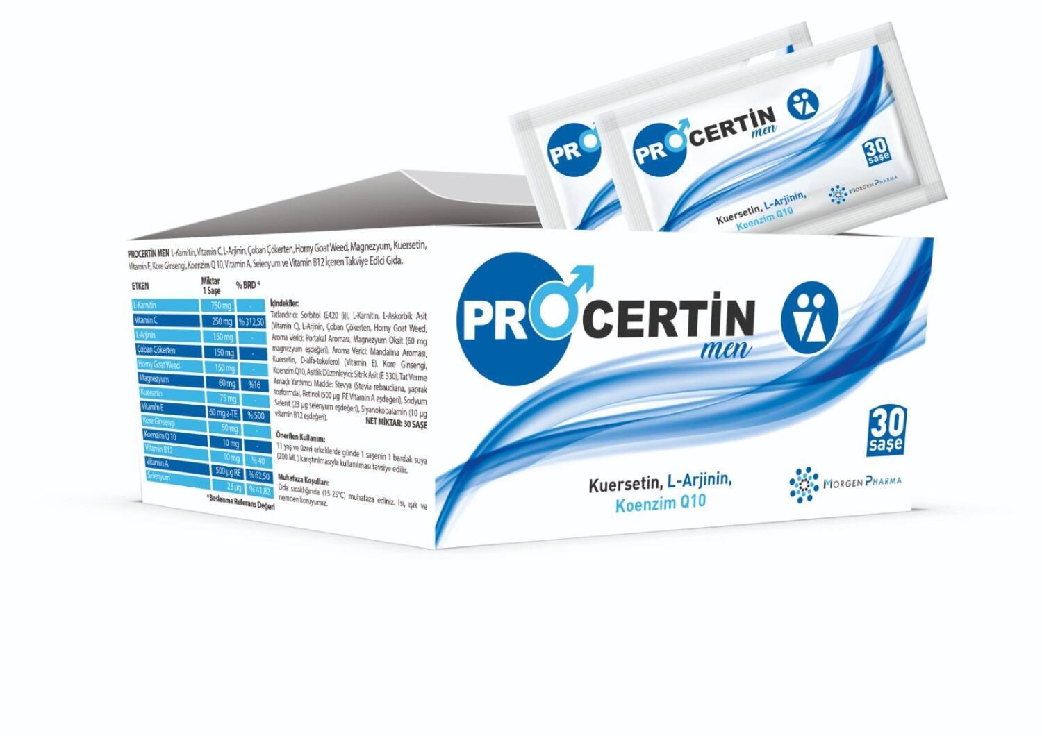 Procertin Men Hair Loss Supplement - Supports Hair Health &amp; Regrowth for Men, 30 Sachets