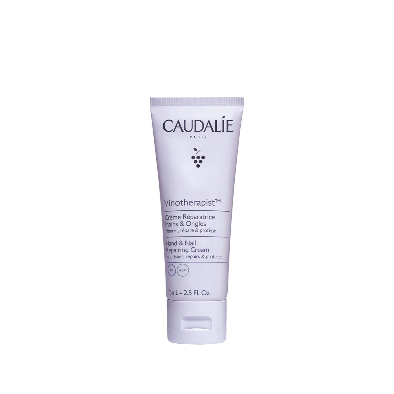 Caudalie Vinotherapist Hand &amp; Nail Cream - Moisturizing 75ml Natural Hand Cream for Dry Hands &amp; Nails