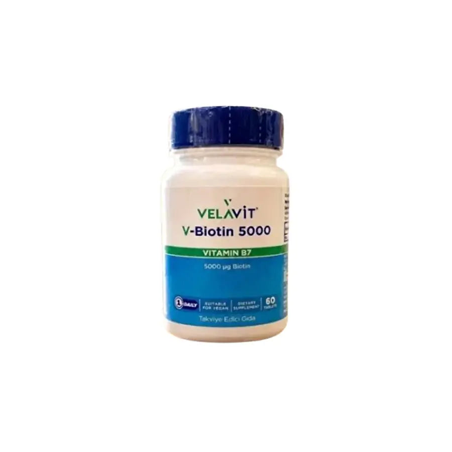 Velavit V-Biotin 5000 mcg Hair &amp; Nail Support 60 Tablets