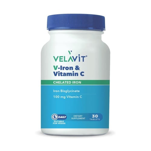 Velavit V-Iron &amp; Vitamin C 30 Tablets