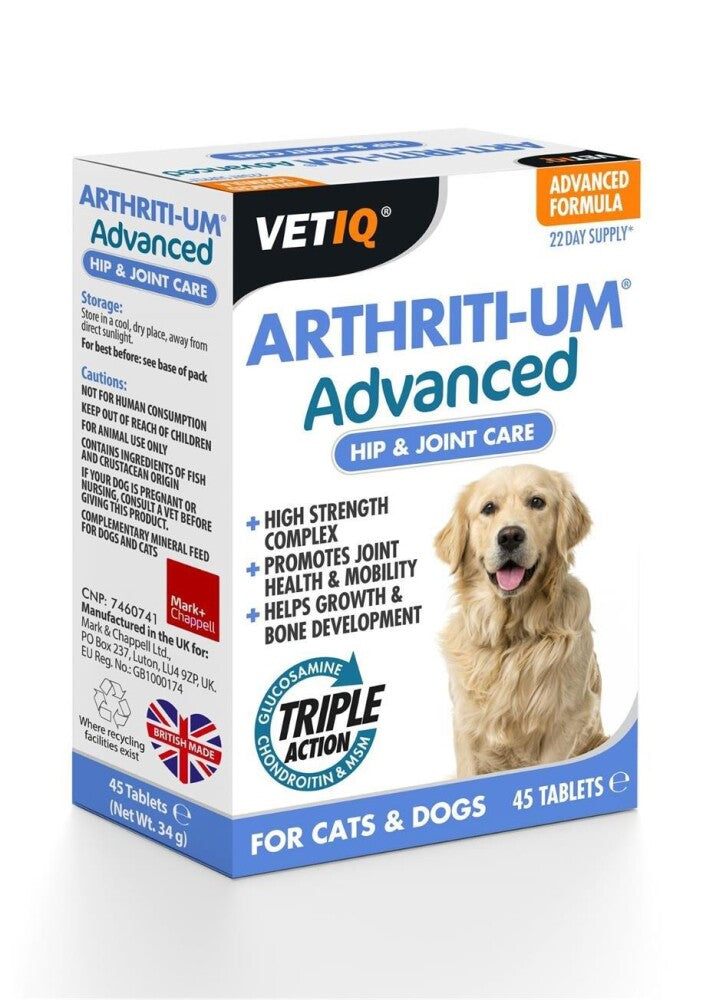 Vet IQ Arthriti-UM Advanced Joint Support for Cats &amp; Dogs 45 Tablets