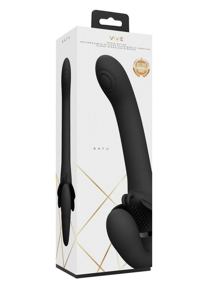 VIVE Satu Triple Action Silicone Strapless Strap-On