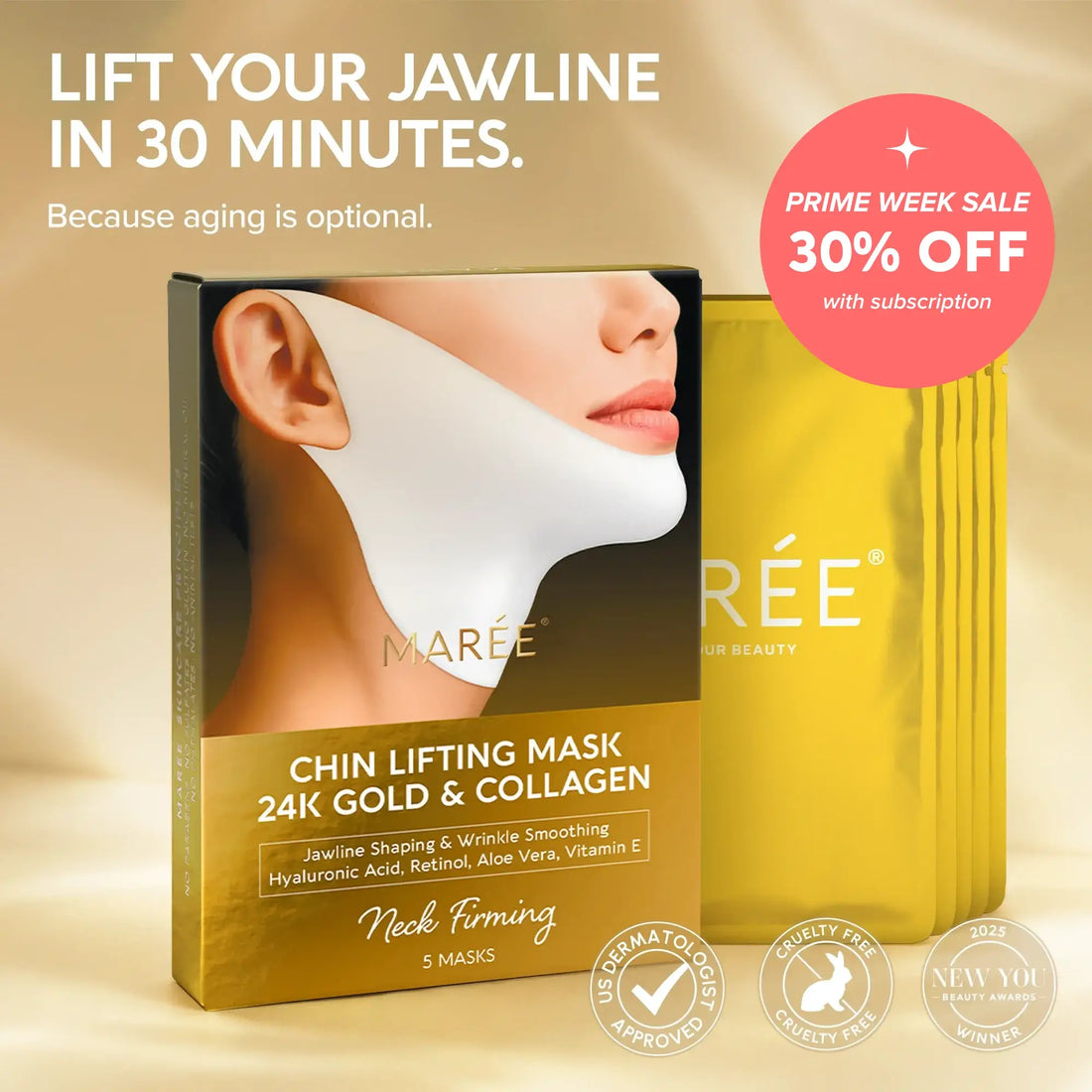 24K Gold Chin &amp; Jawline Lifting Mask