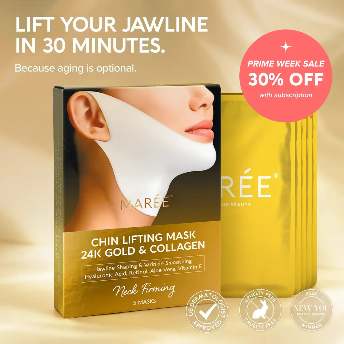 24K Gold Chin &amp; Jawline Lifting Mask