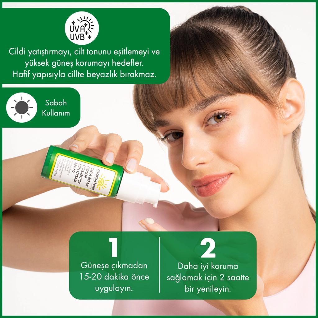 Maruderm Cica SPF 50+ Tinted Sunscreen &amp; Tone Corrector 50ml