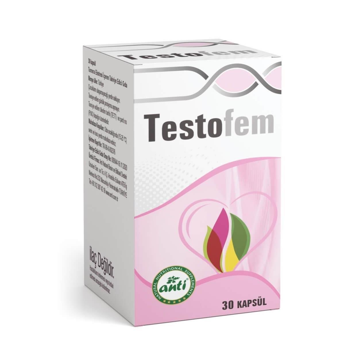 Testofem Damiana Extract Supplement - 30 Capsules | Natural Health Support &amp; Wellness