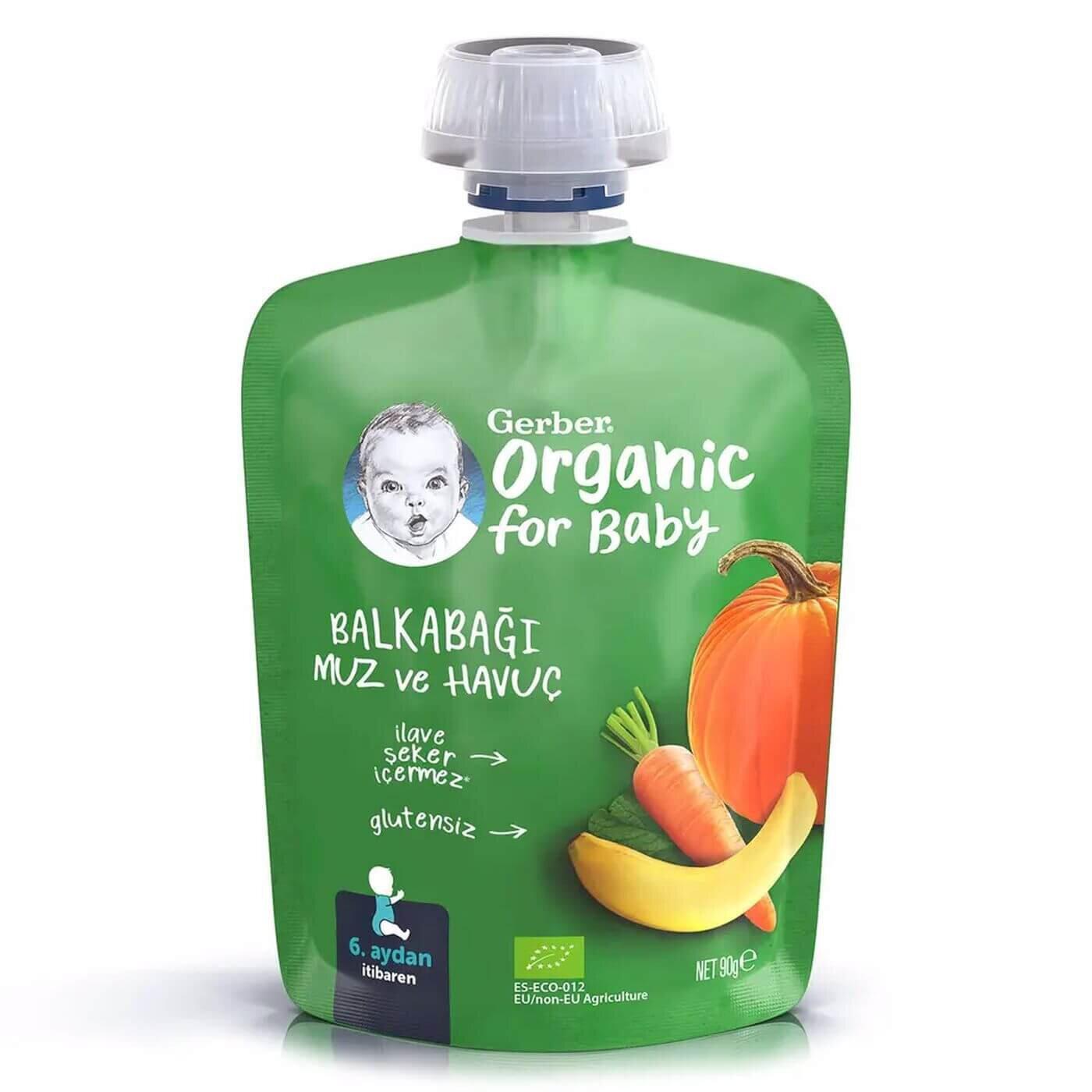 Gerber Organic Banana Carrot &amp; Pumpkin Baby Puree 90g