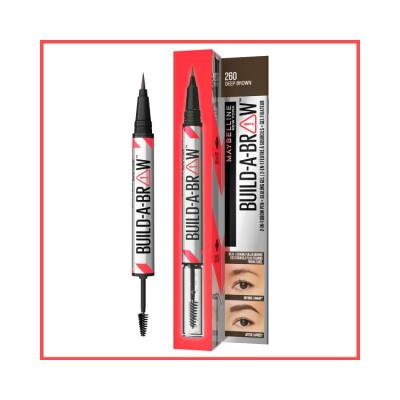 Maybelline New York 2-in-1 Brow Pen and Gel - Precise Application &amp; Long-Lasting - 260 Deep Brown