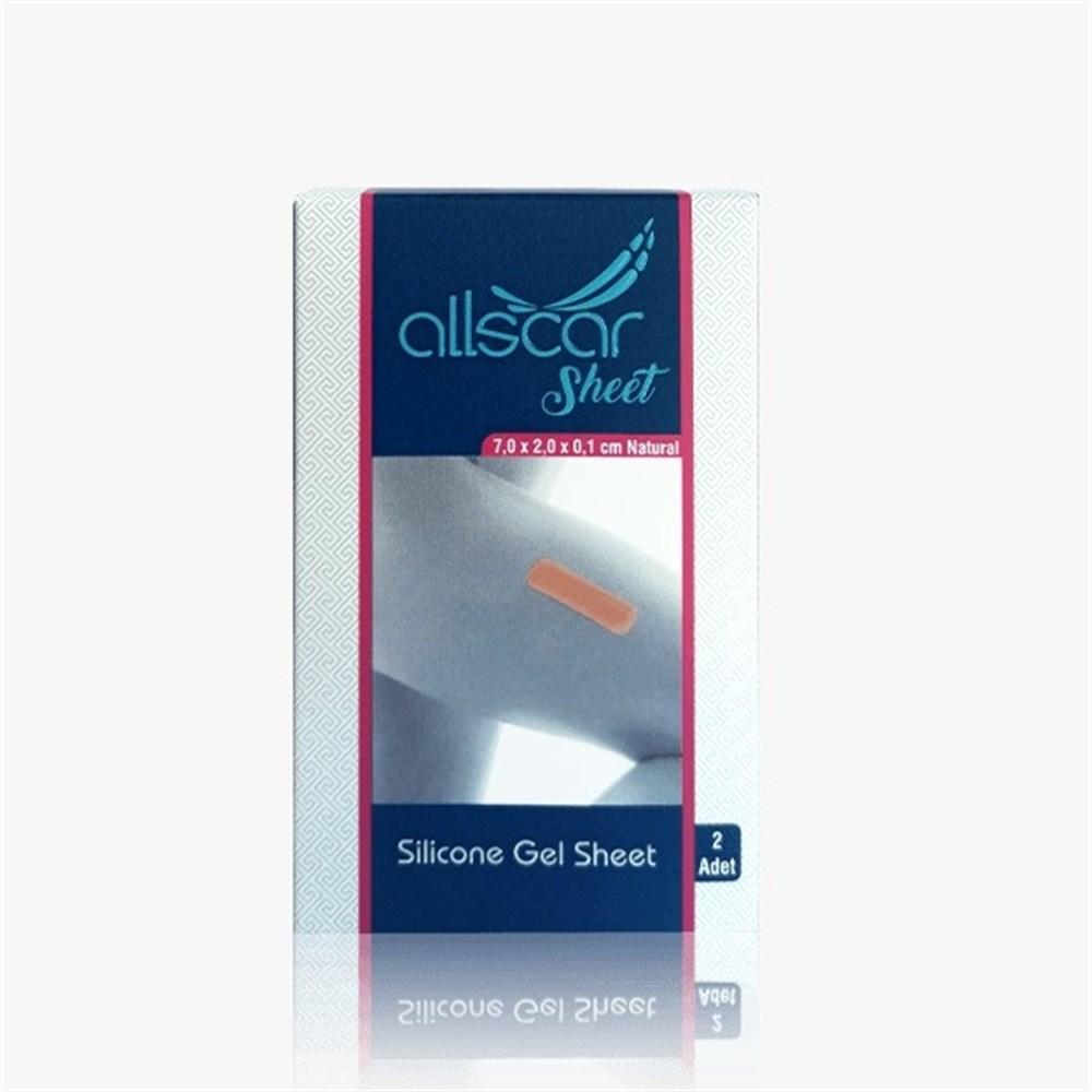 Allscar Silicone Gel Sheet for Scar Management - 7x2 cm, Soft &amp; Flexible, Pack of 2