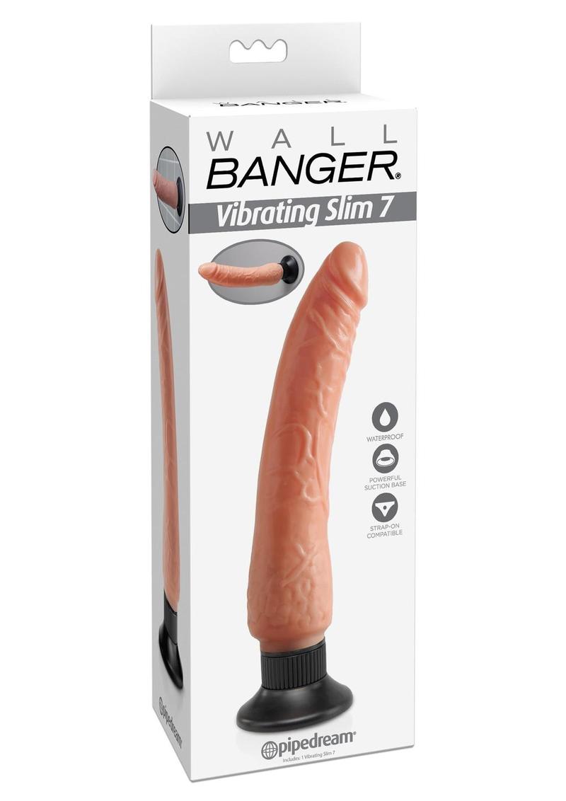 Wall Banger Vibrating Slim Waterproof Dildo with Suction Base